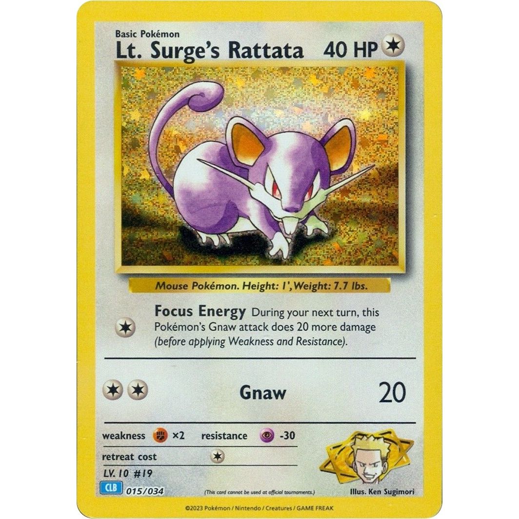 Image for Lt. Surge's Rattata (015/034) (CL) - Pokemon