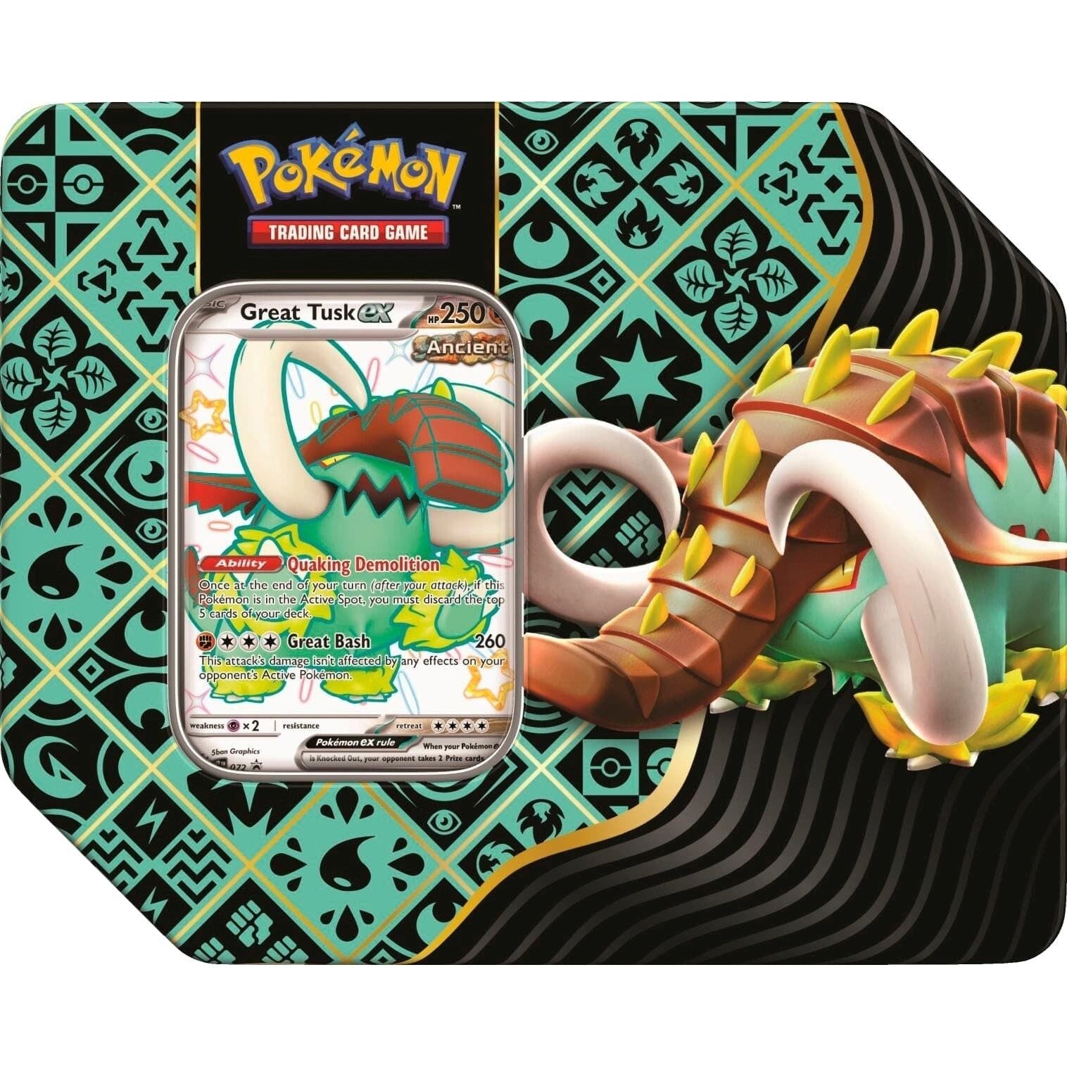 Image for Paldean Fates Tin [Great Tusk ex] - Pokemon