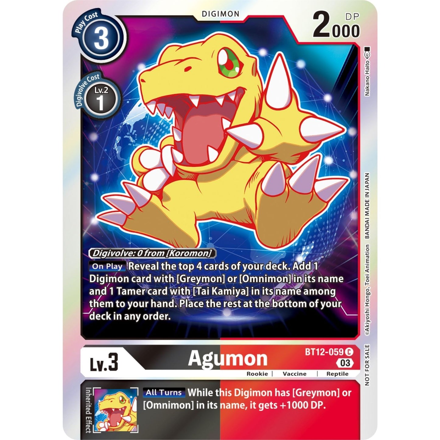 Image for Agumon - BT12-059 (Official Tournament Pack Vol.11) (BT12-059 C) (BT12) - Digimon Card Game