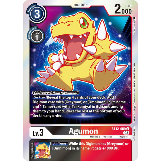 Image for Agumon - BT12-059 (Official Tournament Pack Vol.11) (BT12-059 C) (BT12) - Digimon Card Game