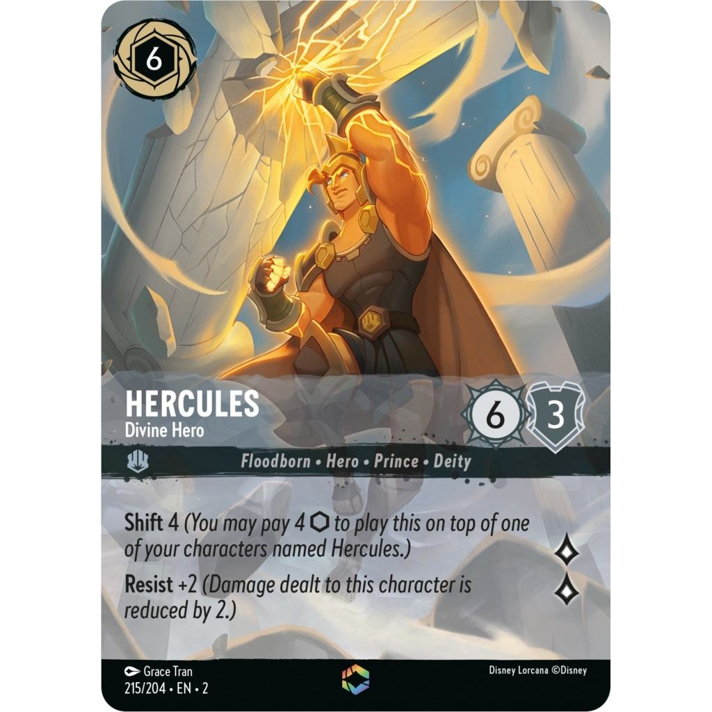 Image for Hercules - Divine Hero (Enchanted) (215/204) (2) - Disney Lorcana