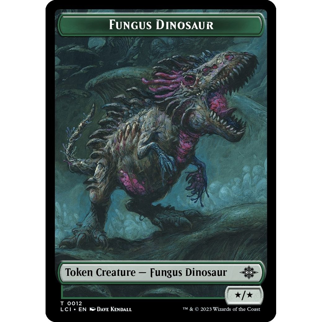 Image for Fungus Dinosaur // Dinosaur (0001) Double-Sided Token (12 // 1) (LCI) - Magic: The Gathering