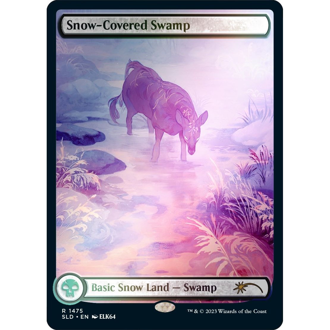 Image for Snow-Covered Swamp (1475) (Rainbow Foil) (1475) (SLD) - Magic: The Gathering