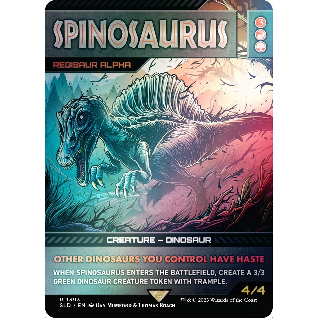 Image for Spinosaurus - Regisaur Alpha (Rainbow Foil) (1393) (SLD) - Magic: The Gathering