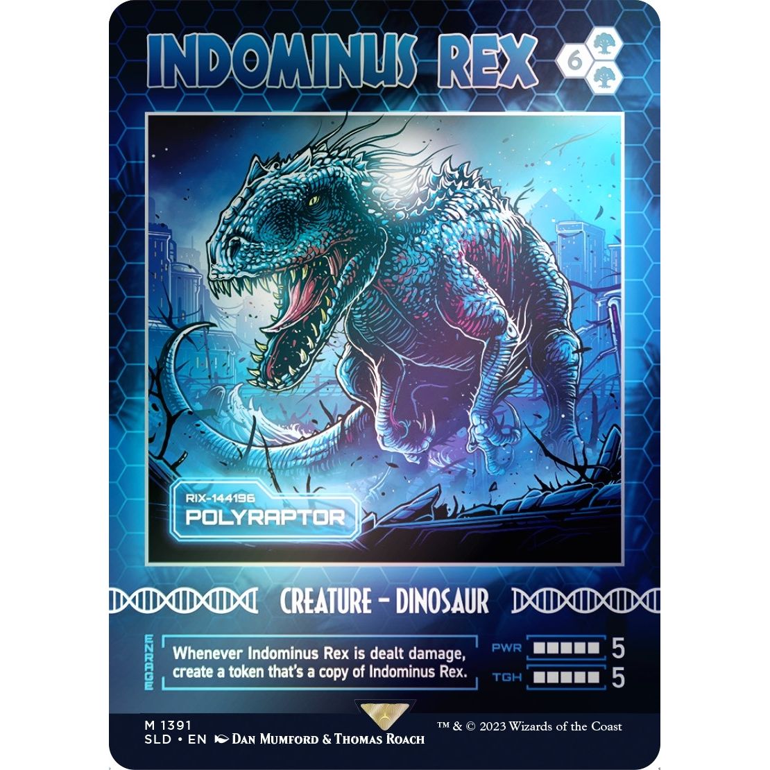 Image for Indominus Rex - Polyraptor (Rainbow Foil) (1391) (SLD) - Magic: The Gathering
