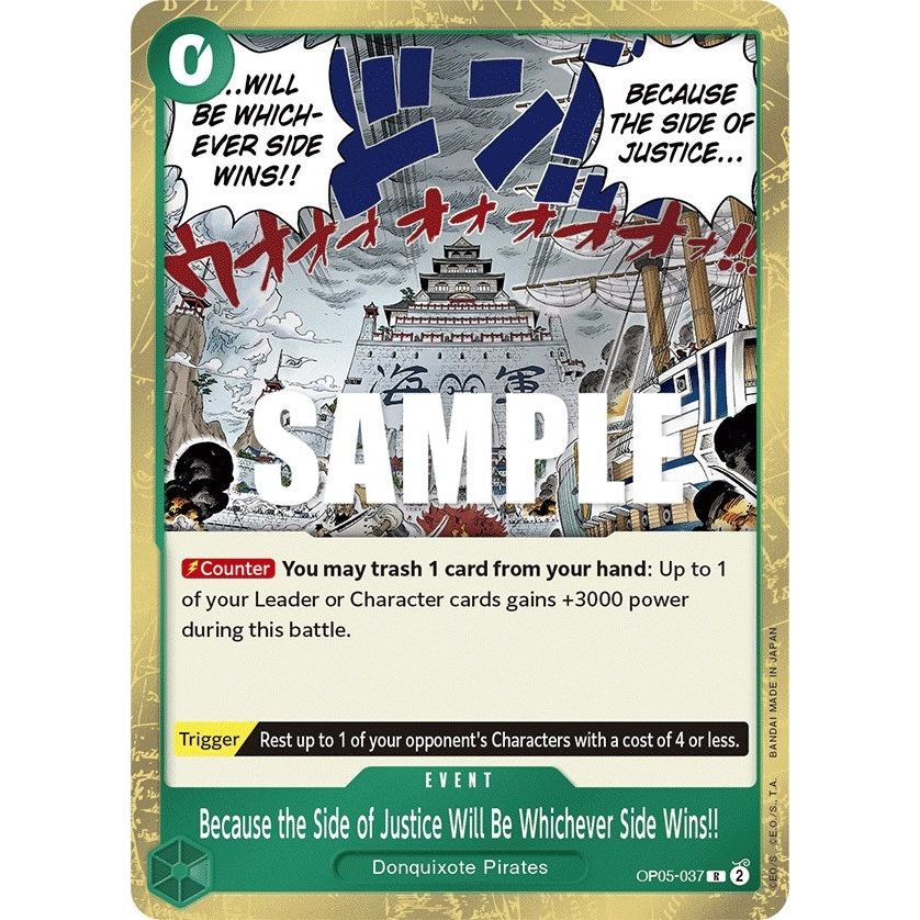 Image for Because the Side of Justice Will Be Whichever Side Wins!! (OP05-037) (OP05) - One Piece Card Game