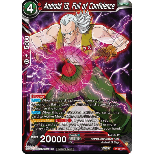 Image for Android 13, Full of Confidence (Zenkai Series Tournament Pack Vol.6) (P-554) (TPR) - Dragon Ball Super: Masters