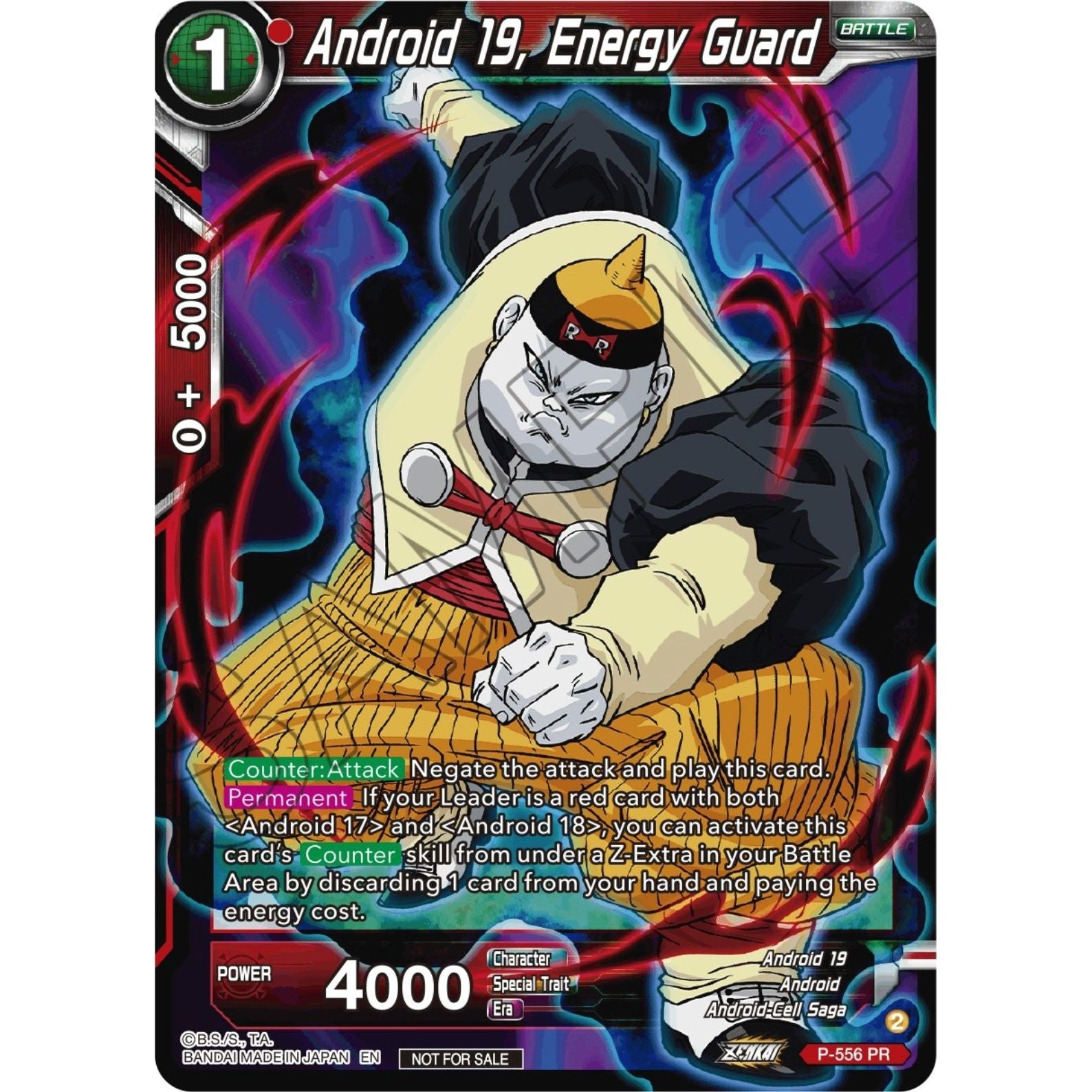 Image for Android 19, Energy Guard (Zenkai Series Tournament Pack Vol.6) (P-556) (TPR) - Dragon Ball Super: Masters