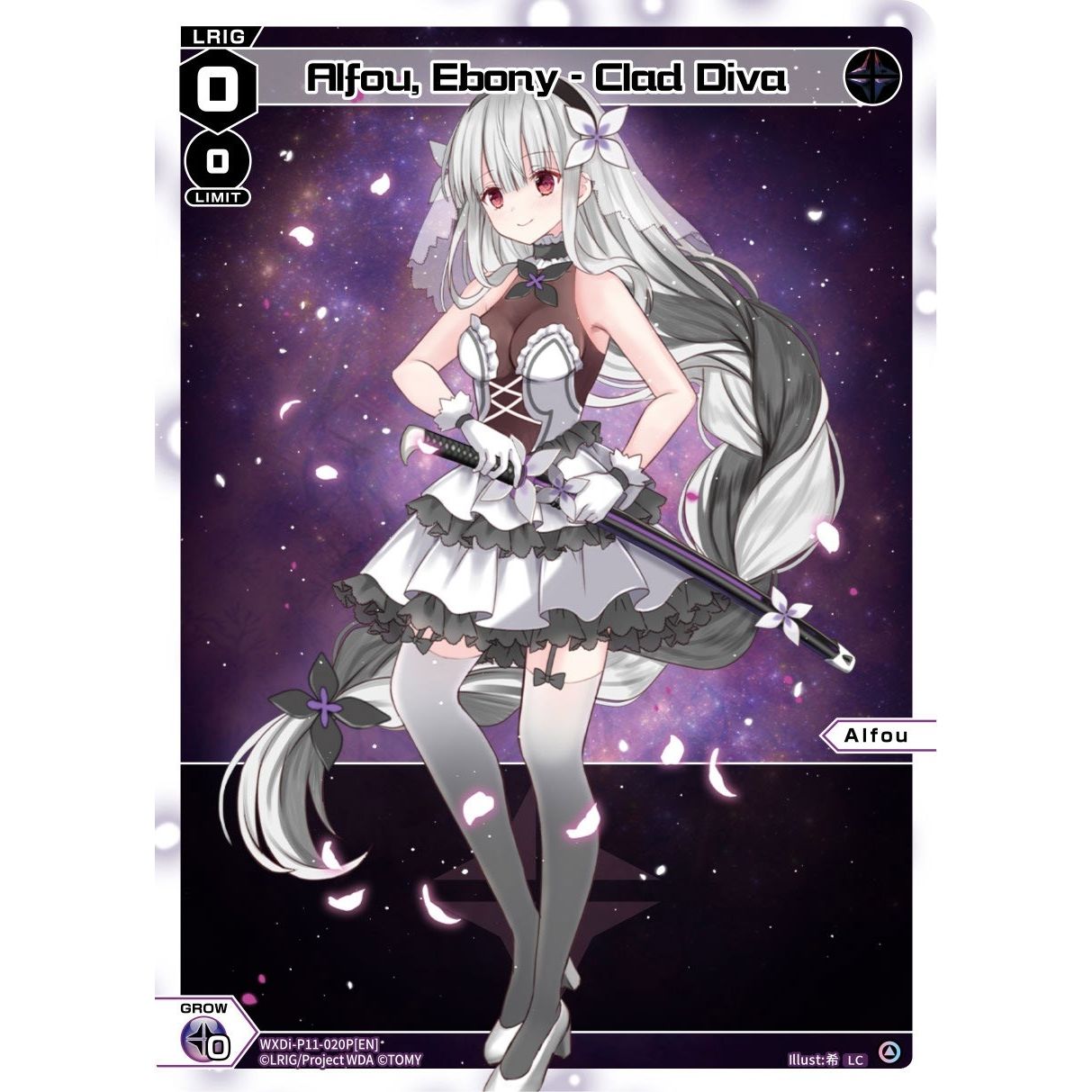 Image for Alfou, Ebony - Clad Diva (Parallel Foil) (WXDi-P11-020P[EN]) (WXDi-P11) - WIXOSS