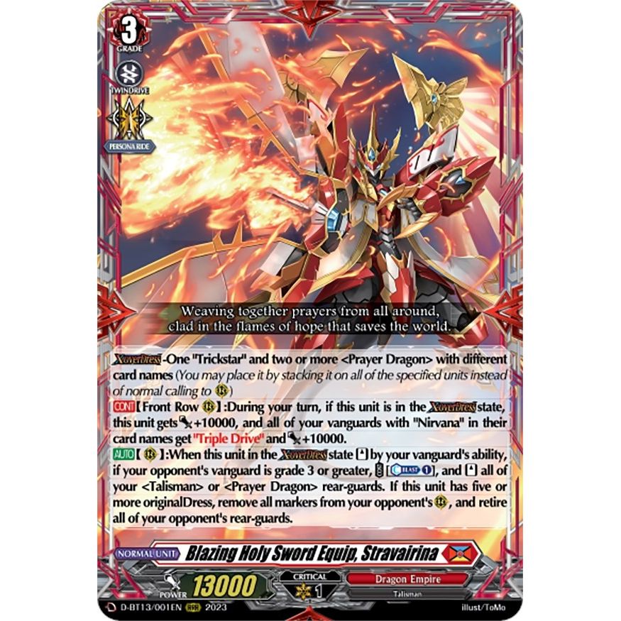 Image for Blazing Holy Sword Equip, Stravairina (D-BT13/001EN) (D-BT13) - Cardfight Vanguard