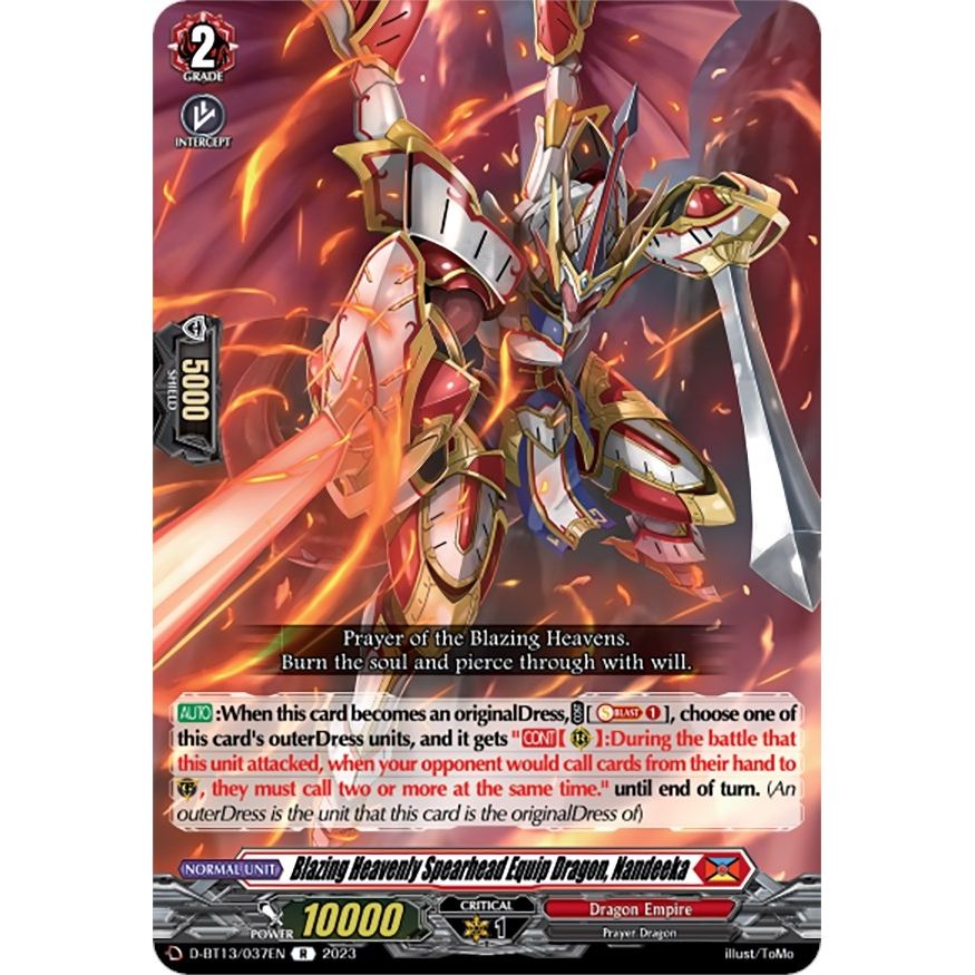 Image for Blazing Heavenly Spearhead Equip Dragon, Nandeeka (D-BT13/037EN) (D-BT13) - Cardfight Vanguard