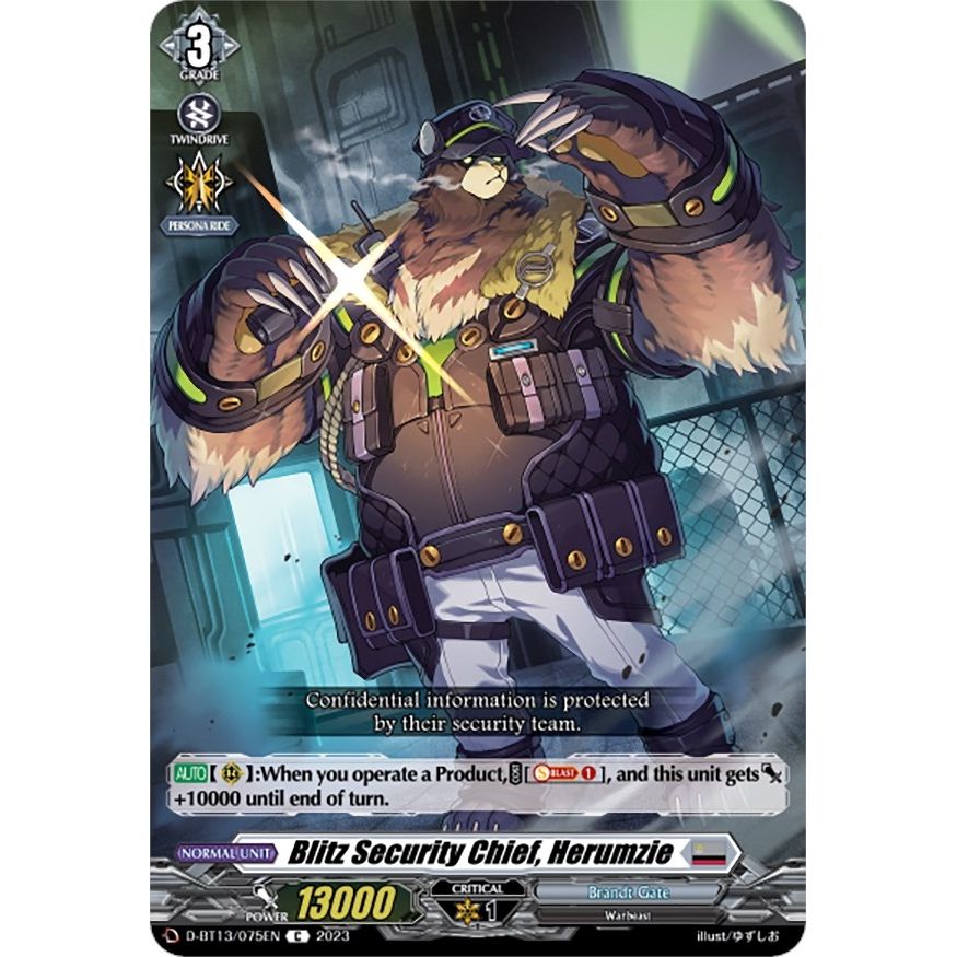 Image for Blitz Security Chief, Herumzie (D-BT13/075EN) (D-BT13) - Cardfight Vanguard