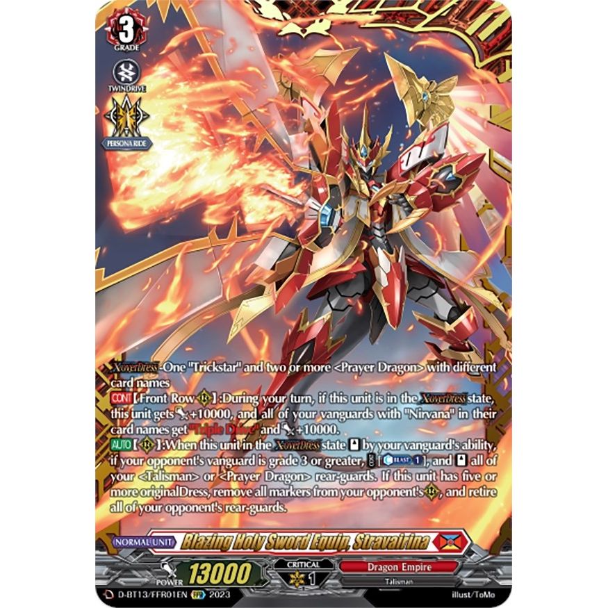 Image for Blazing Holy Sword Equip, Stravairina (FFR) (D-BT13/FRR01EN) (D-BT13) - Cardfight Vanguard