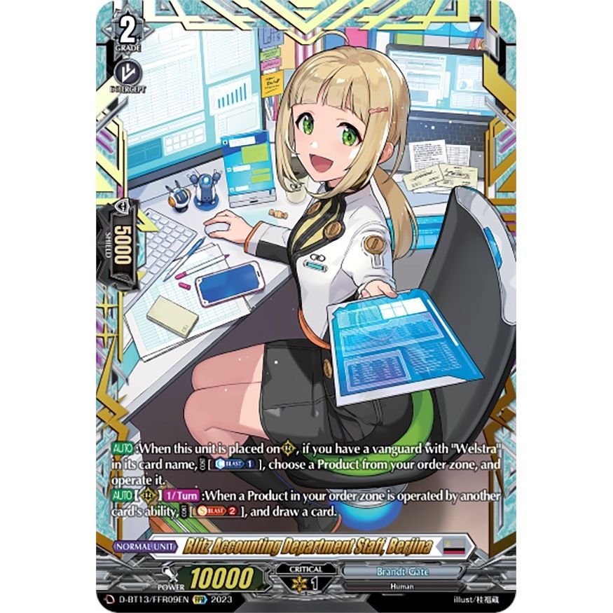 Image for Blitz Accounting Department Staff, Berjina (FFR) (D-BT13/FRR09EN) (D-BT13) - Cardfight Vanguard