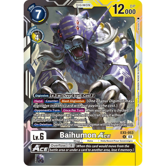 Image for Baihumon ACE (EX5-053 R) (EX05) - Digimon Card Game