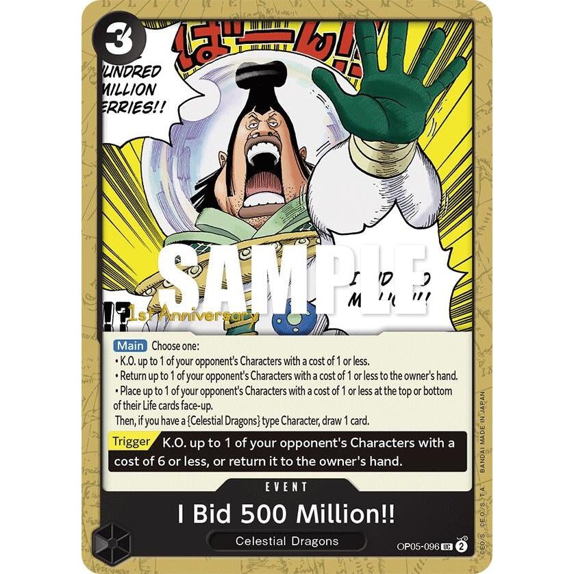 Image for I Bid 500 Million!! (OP05-096) (OP05 ANN) - One Piece Card Game