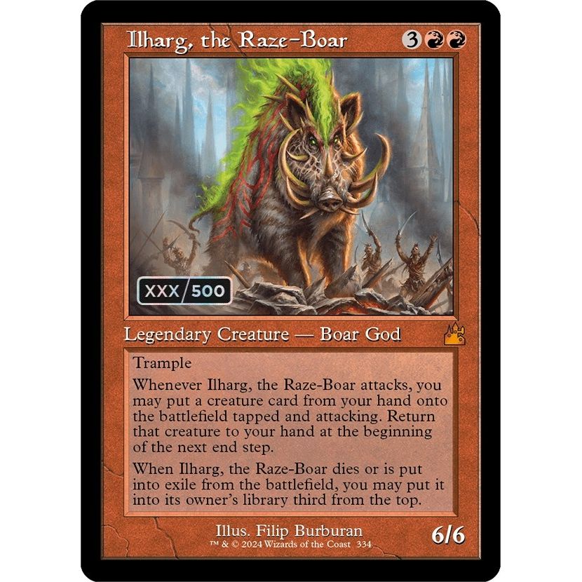 Image for Ilharg, the Raze-Boar (Retro Frame) (Serial Numbered) (334) (RVR) - Magic: The Gathering