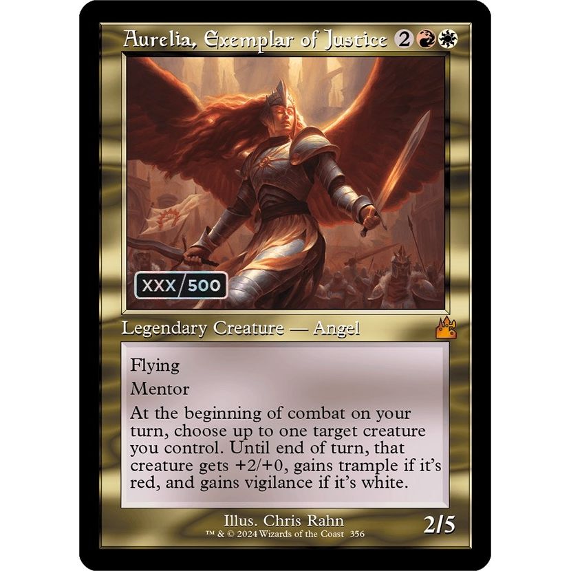 Image for Aurelia, Exemplar of Justice (Retro Frame) (Serial Numbered) (356) (RVR) - Magic: The Gathering