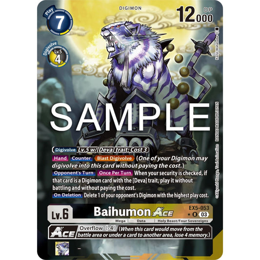 Image for Baihumon ACE (Alternate Art) (EX5-053 R) (EX05) - Digimon Card Game