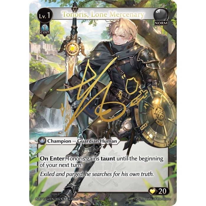 Image for Tonoris, Lone Mercenary (CSR) (ALC1E) (012) (ALC) - Grand Archive TCG