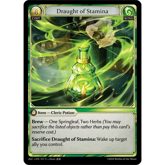 Image for Draught of Stamina (157) (ALC) - Grand Archive TCG
