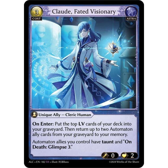 Image for Claude, Fated Visionary (182) (ALC) - Grand Archive TCG
