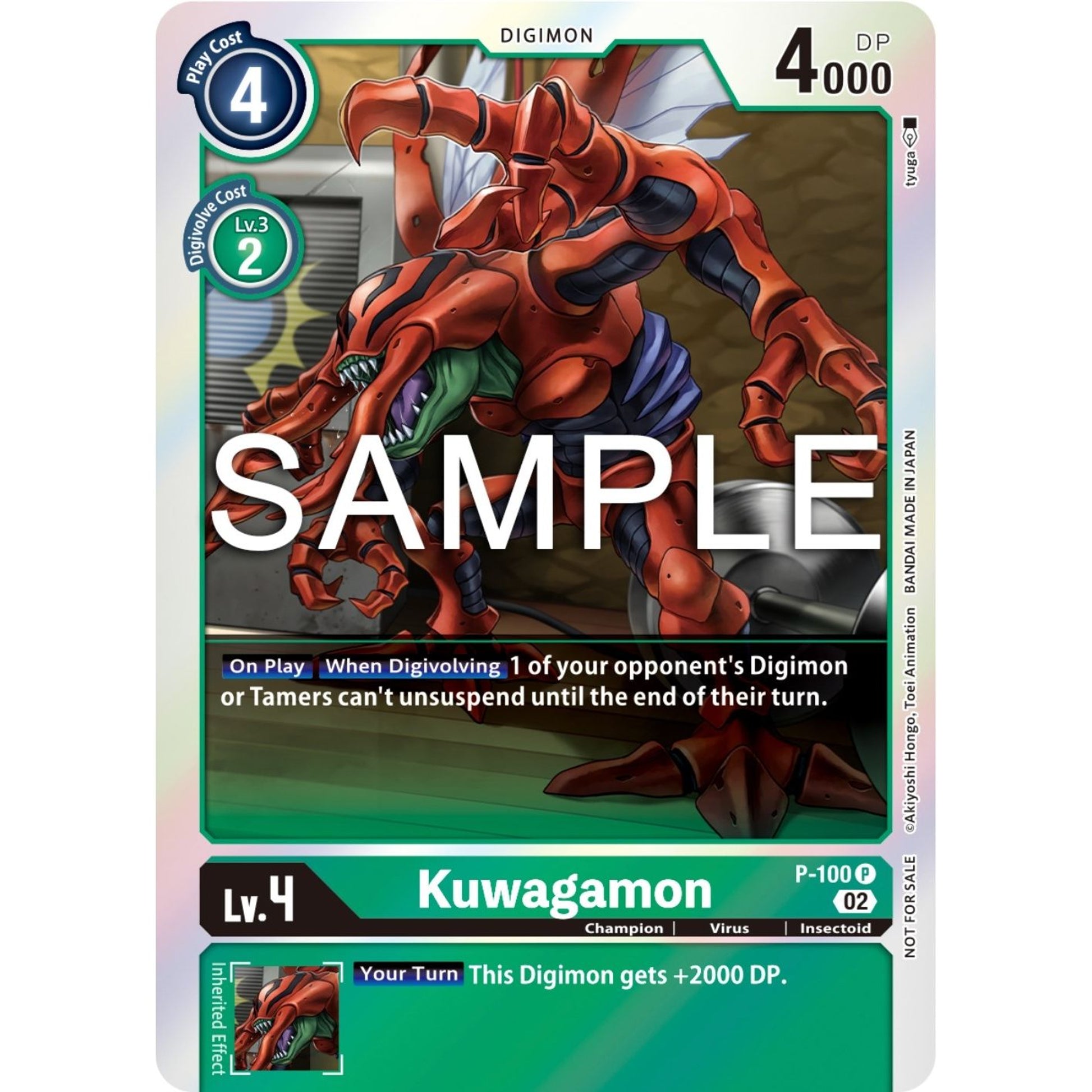 Image for Kuwagamon - P-100 (Limited Card Pack Ver.2) (P-100 P) (D-PR) - Digimon Card Game