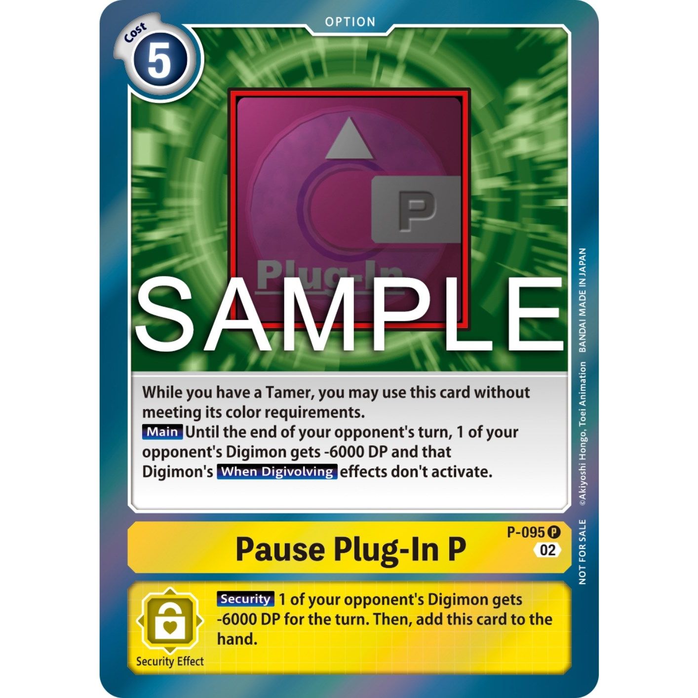 Image for Pause Plug-In P - P-095 (3rd Anniversary Update Pack) (P-095 P) (D-PR) - Digimon Card Game