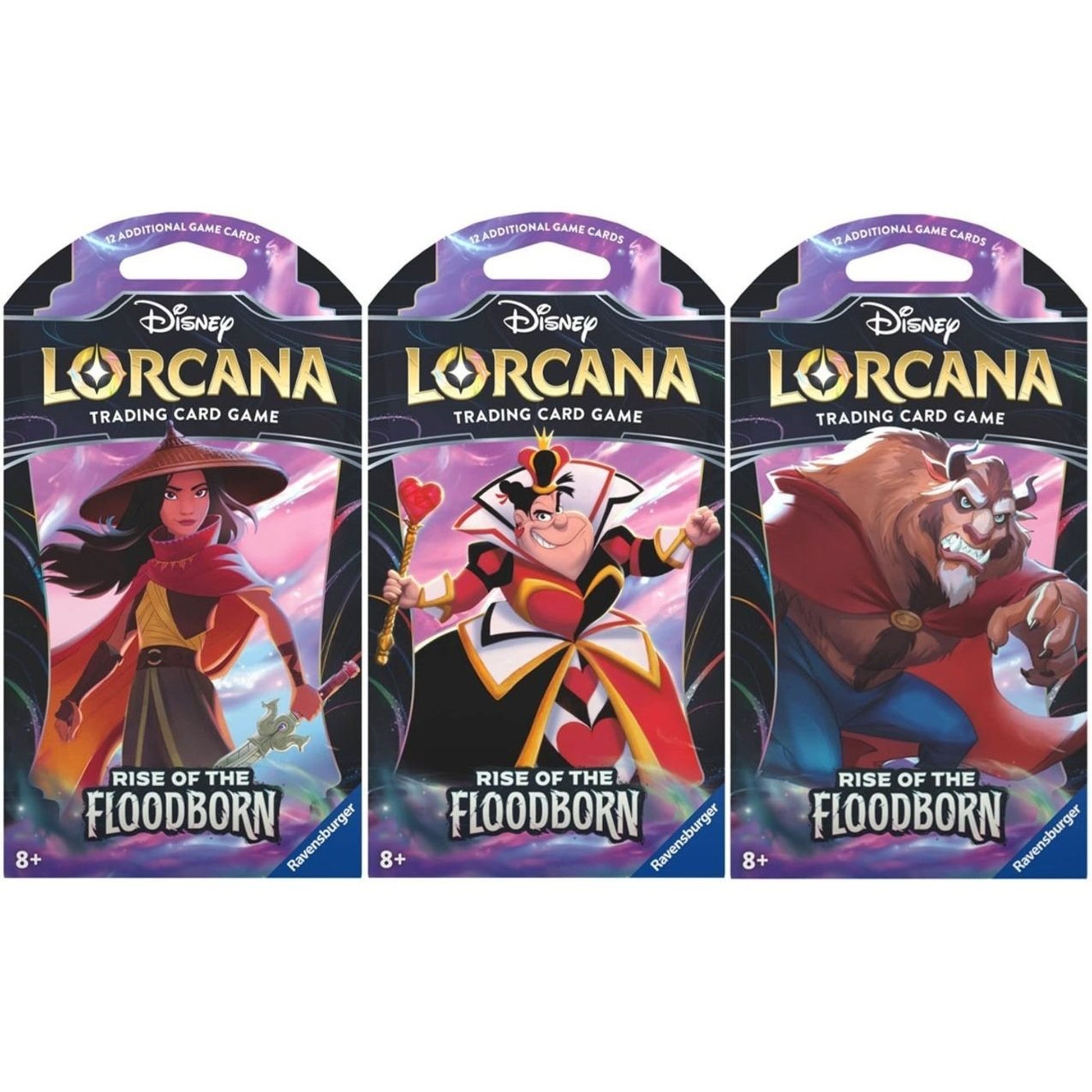 Image for Disney Lorcana: Rise of the Floodborn Sleeved Booster Pack Art Bundle [Set of 3] - Disney Lorcana