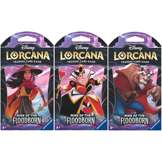 Image for Disney Lorcana: Rise of the Floodborn Sleeved Booster Pack Art Bundle [Set of 3] - Disney Lorcana