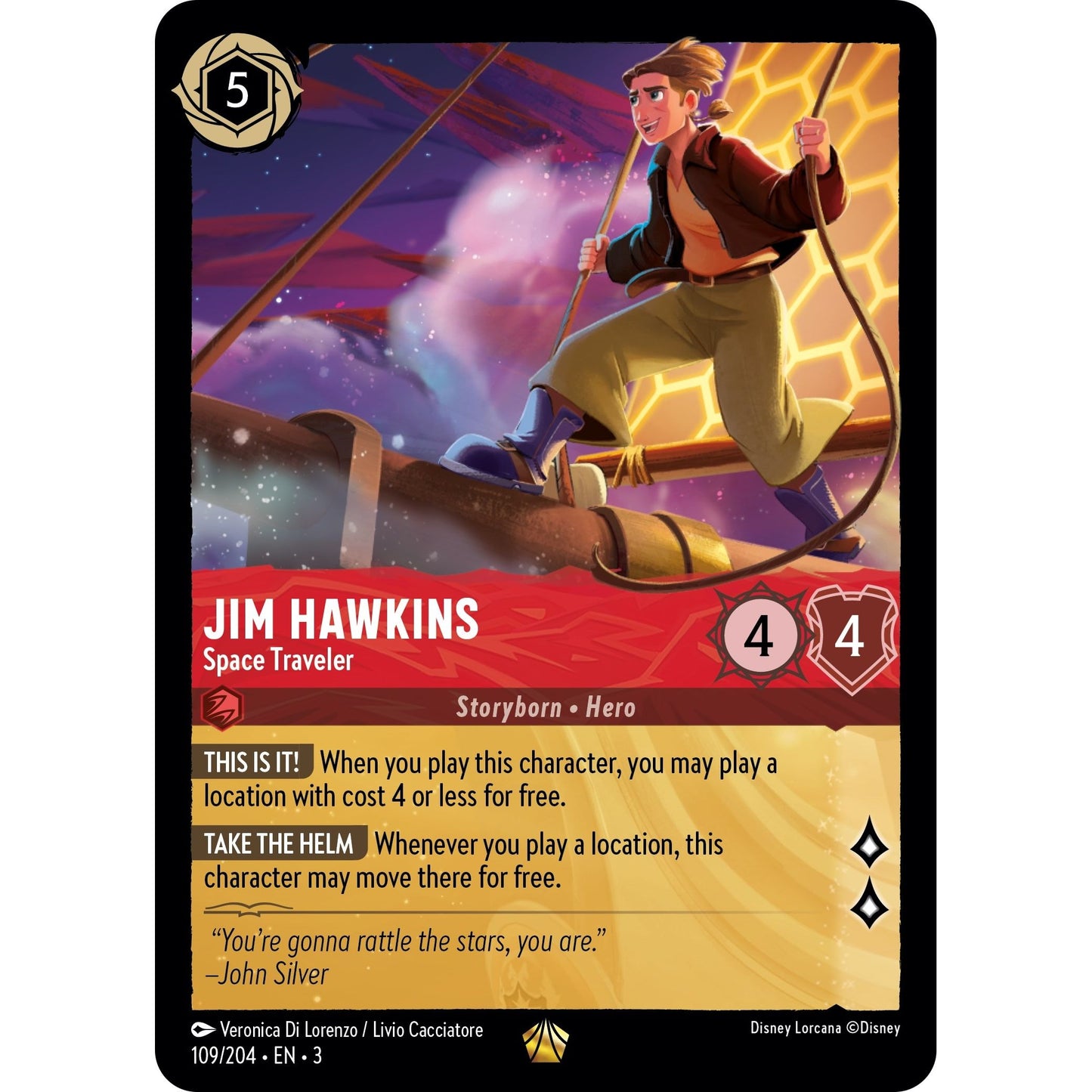 Image for Jim Hawkins - Space Traveler (109/204) (3) - Disney Lorcana