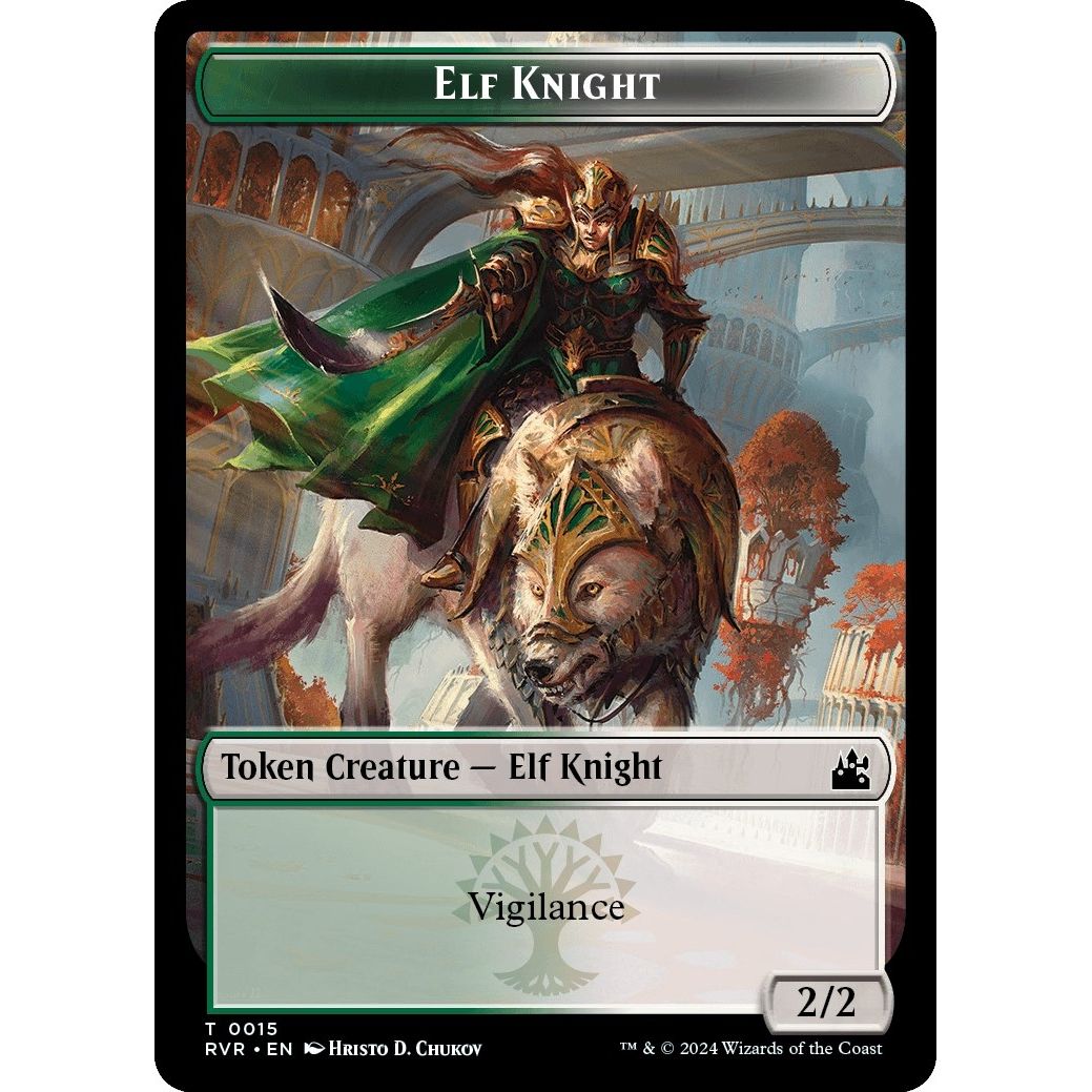 Image for Elf Knight // Angel (0002) Double-Sided Token (15 // 2) (RVR) - Magic: The Gathering