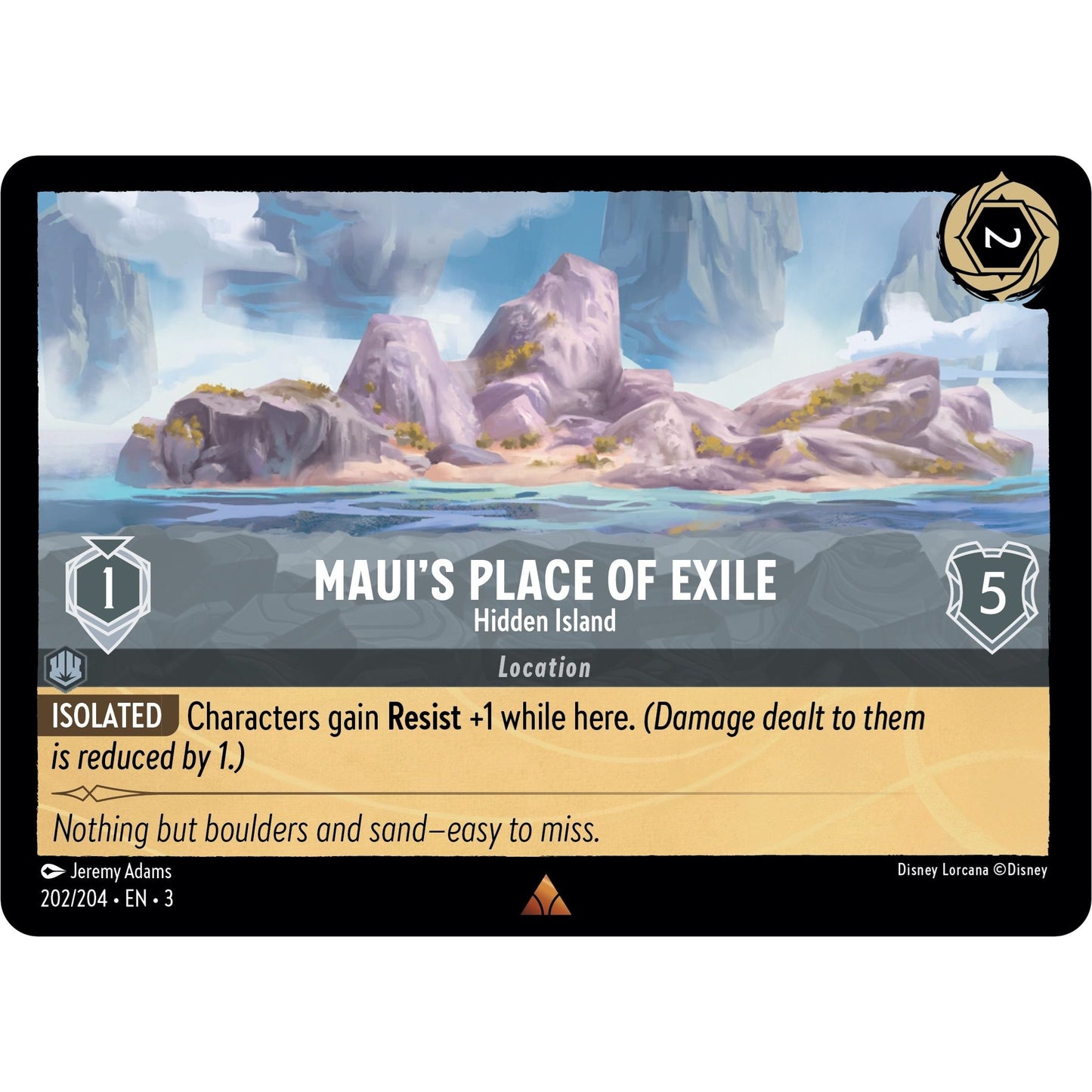 Image for Maui's Place of Exile - Hidden Island (202/204) (3) - Disney Lorcana