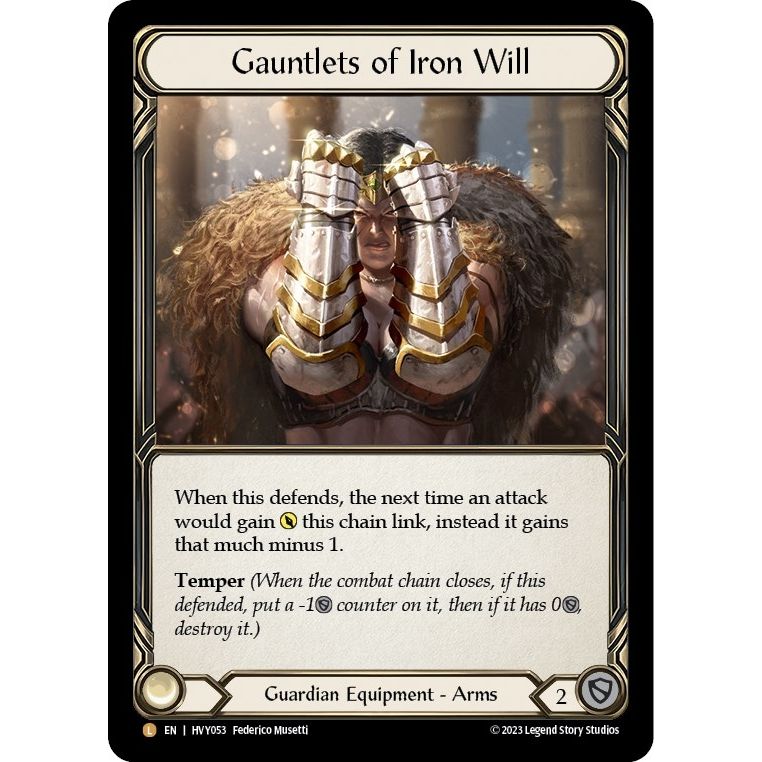 Image for Gauntlets of Iron Will (HVY053) (HVY) - Flesh and Blood TCG