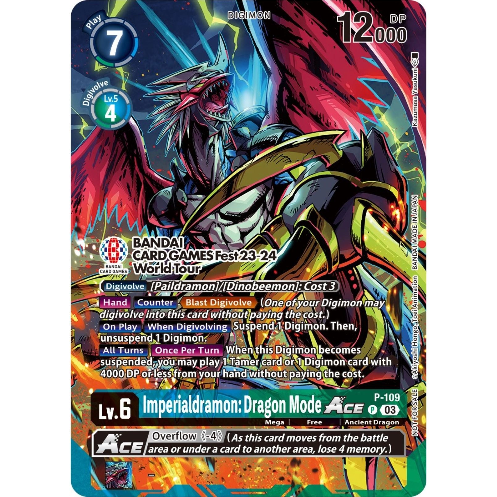 Image for Imperialdramon: Dragon Mode ACE - P-109 (BANDAI Card Games Fest 23-24 World Tour) (P-109 P) (D-PR) - Digimon Card Game