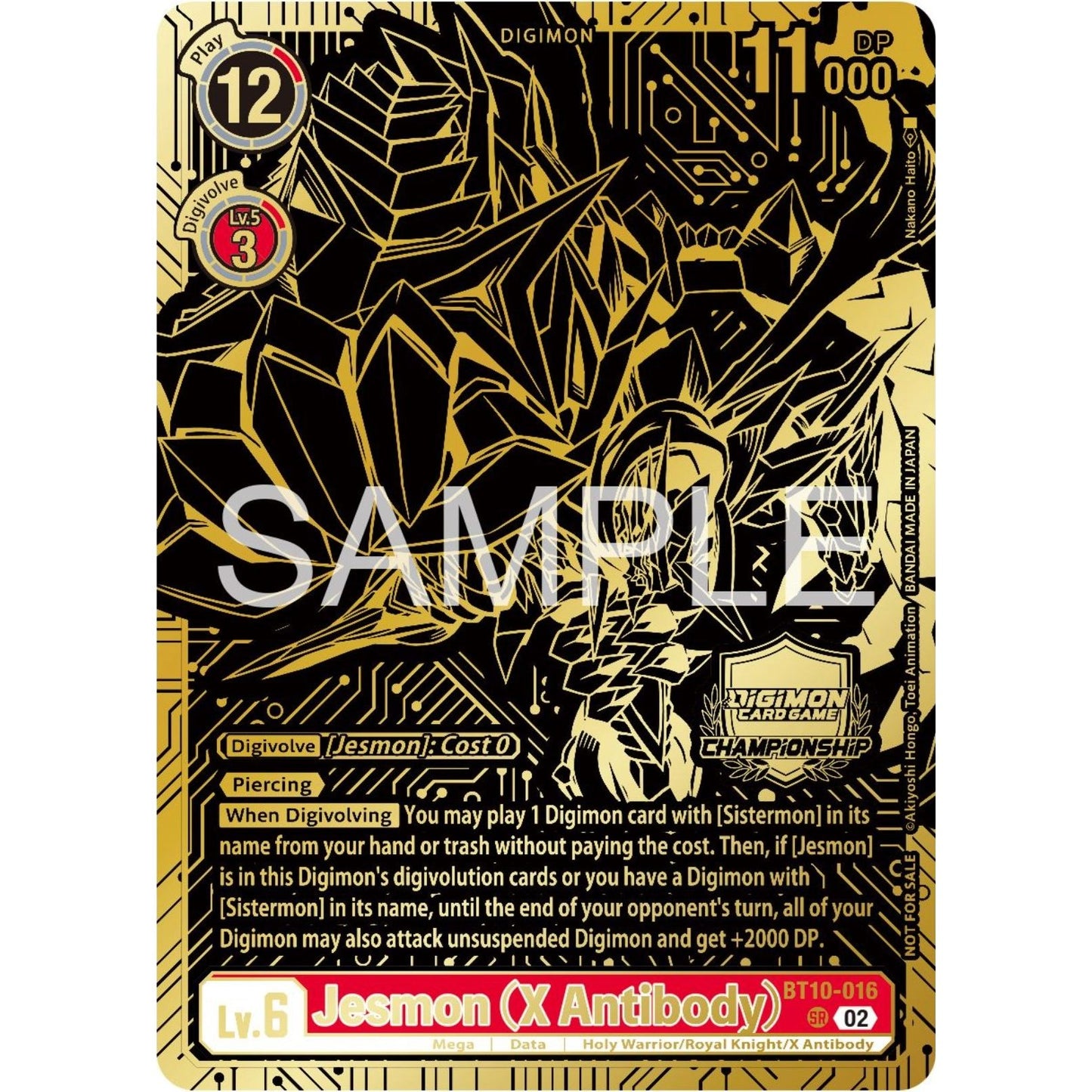 Image for Jesmon (X Antibody) (2023 Championship Finals 1st Place) (BT10-016 SR) (BT10) - Digimon Card Game