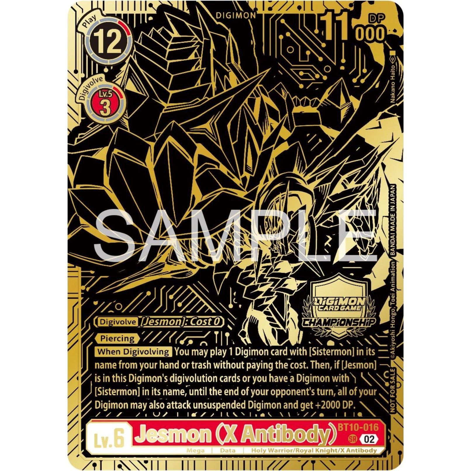 Image for Jesmon (X Antibody) (2023 Championship Finals 1st Place) (BT10-016 SR) (BT10) - Digimon Card Game