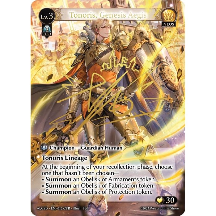 Image for Tonoris, Genesis Aegis (CSR) (012) (ALCSD) - Grand Archive TCG