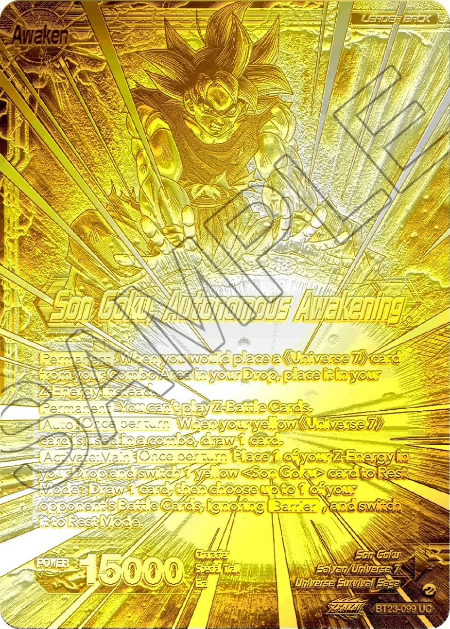 Image for SSB Son Goku // Son Goku, Autonomous Awakening (2023 Championship Finals) (Gold Metal Foil) (BT23-099) (TPR) - Dragon Ball Super: Masters