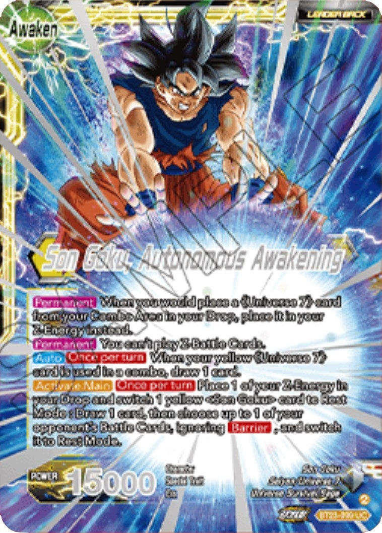 Image for SSB Son Goku // Son Goku, Autonomous Awakening (2023 Championship Finals) (BT23-099) (TPR) - Dragon Ball Super: Masters
