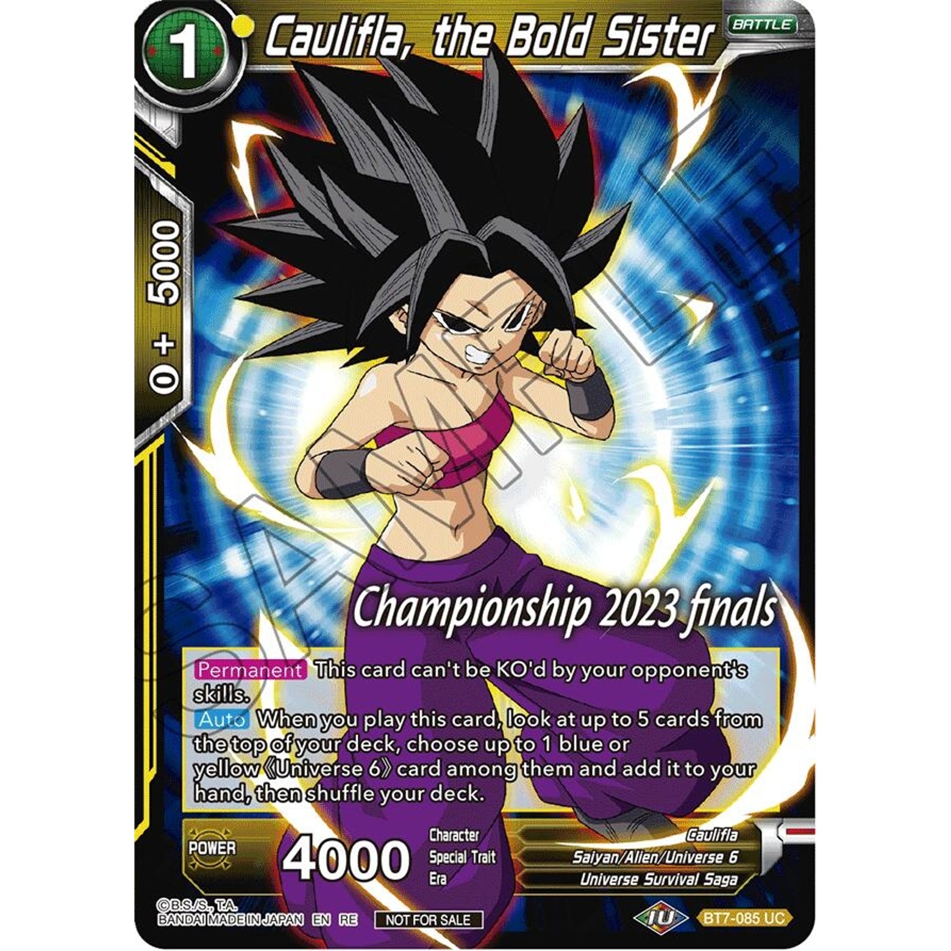 Image for Caulifla, the Bold Sister (2023 Championship Finals Celebration Pack) (BT7-085) (TPR) - Dragon Ball Super: Masters