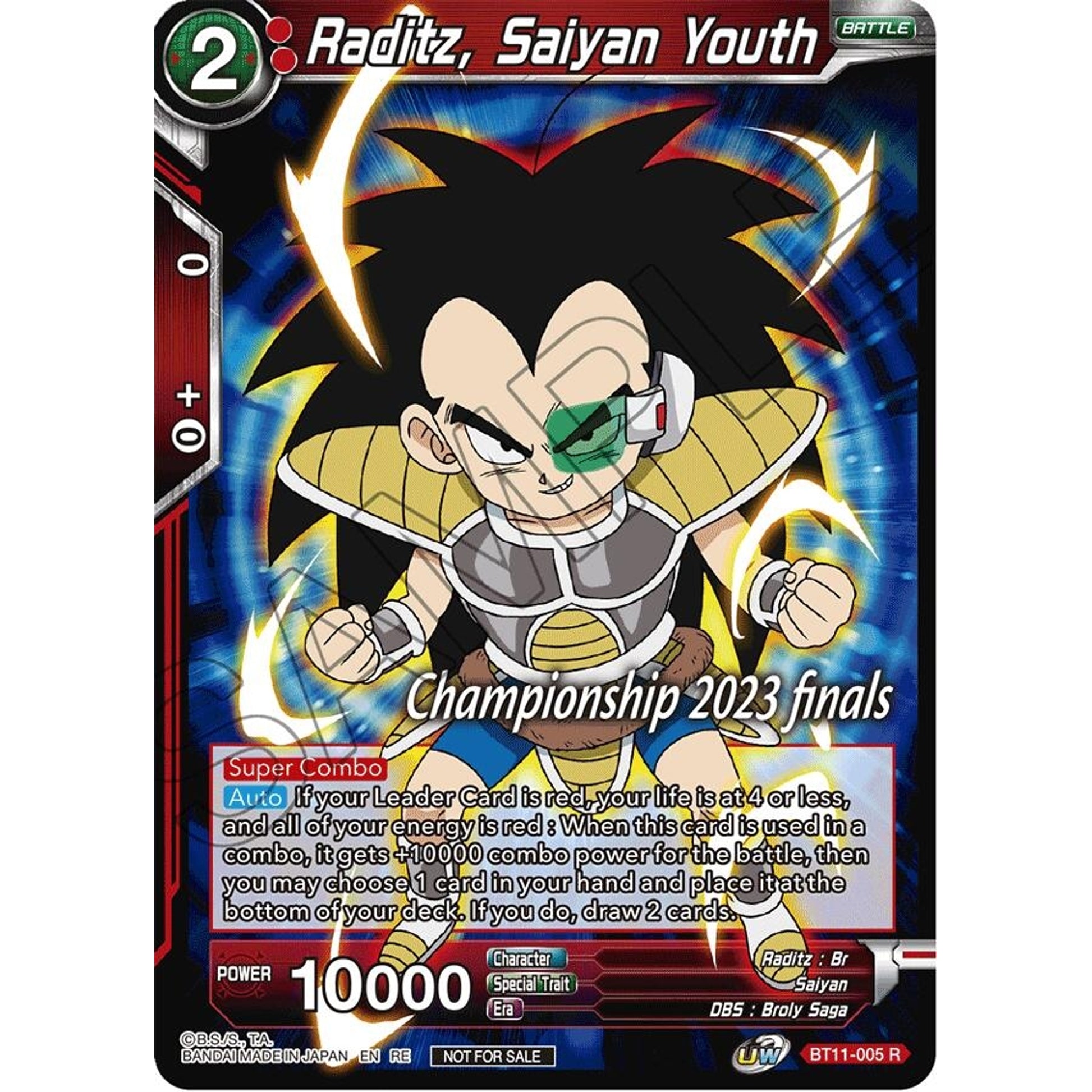Image for Raditz, Saiyan Youth (2023 Championship Finals Celebration Pack) (BT11-005) (TPR) - Dragon Ball Super: Masters