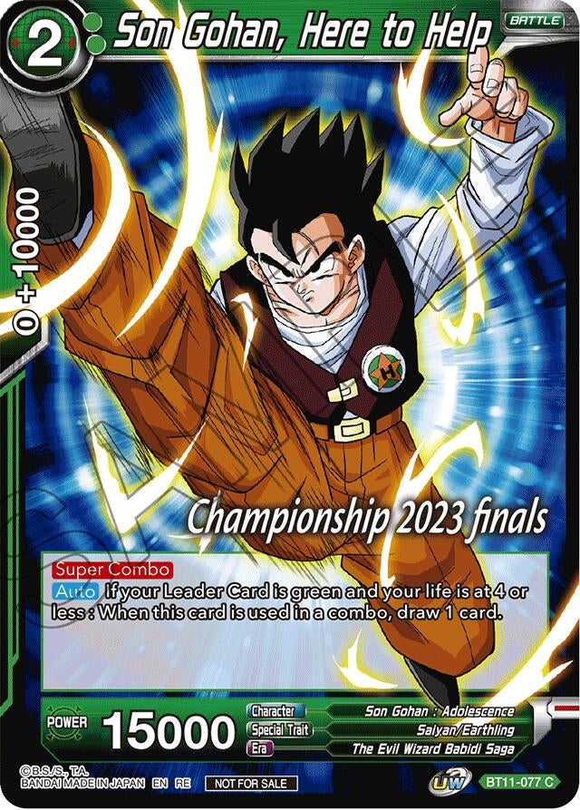 Image for Son Gohan, Here to Help (2023 Championship Finals Celebration Pack) (BT11-077) (TPR) - Dragon Ball Super: Masters