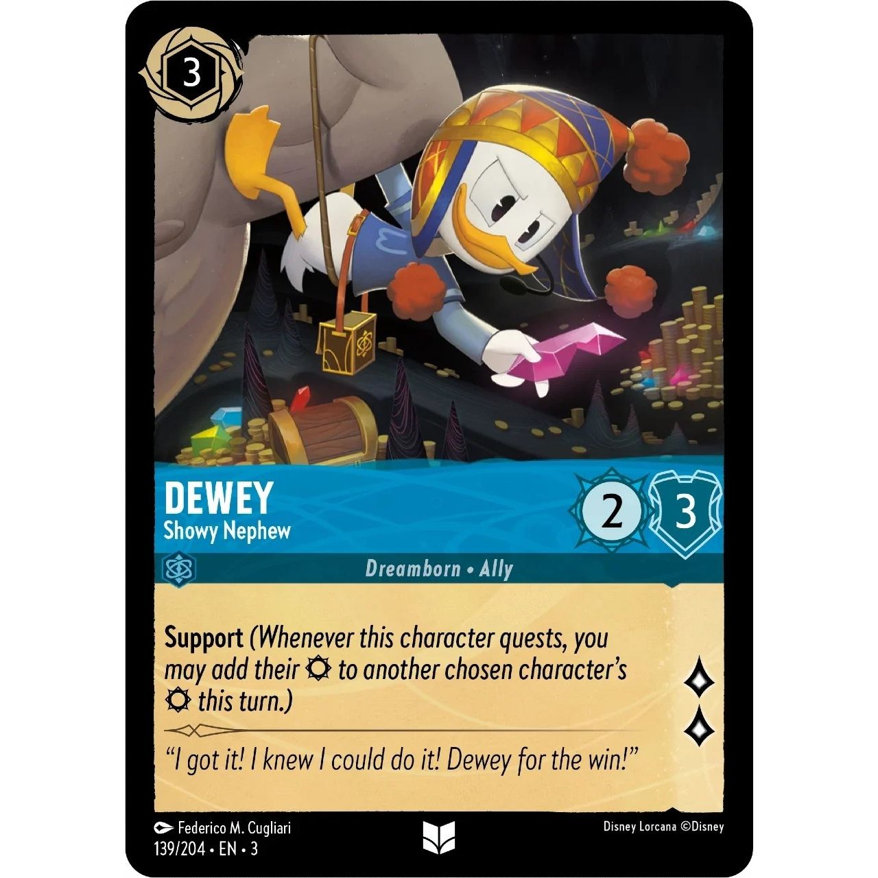 Image for Dewey - Showy Nephew (139/204) (3) - Disney Lorcana