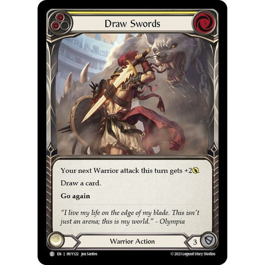 Image for Draw Swords (Yellow) (HVY122) (HVY) - Flesh and Blood TCG