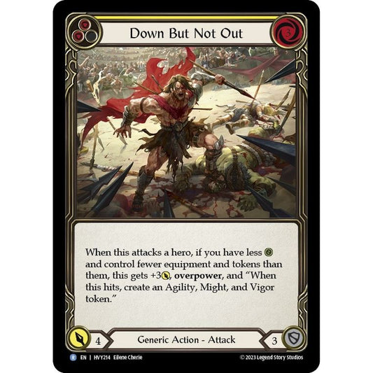 Image for Down But Not Out (Yellow) (HVY214) (HVY) - Flesh and Blood TCG