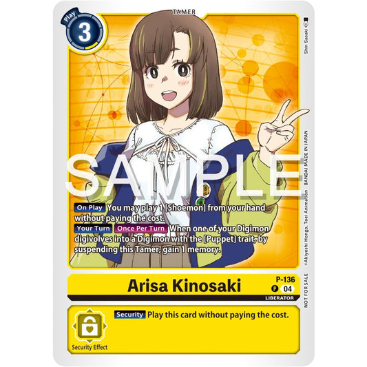 Image for Arisa Kinosaki (Digimon Liberator Promotion Pack) (P-136 P) (D-PR) - Digimon Card Game