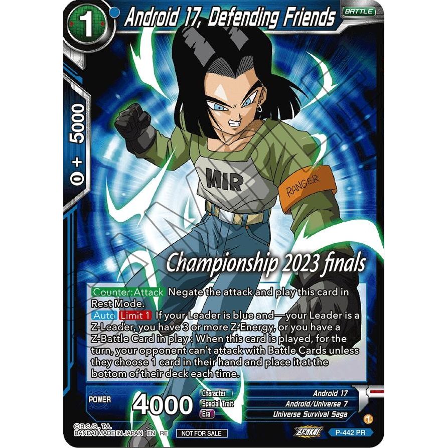 Image for Android 17, Defending Friends (2023 Championship Finals Celebration Pack) (P-442) (TPR) - Dragon Ball Super: Masters