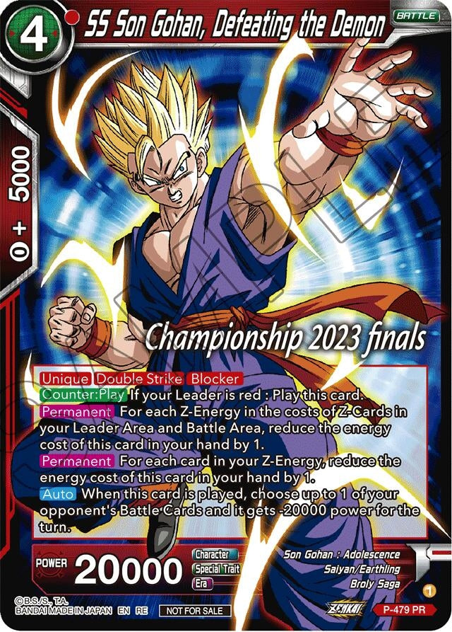 Image for SS Son Gohan, Defeating the Demon (2023 Championship Finals Celebration Pack) (P-479) (TPR) - Dragon Ball Super: Masters