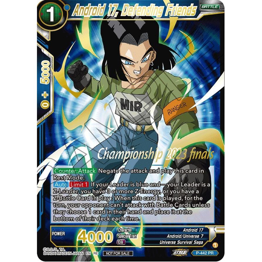 Image for Android 17, Defending Friends (2023 Championship Finals Celebration Pack Deluxe Set) (P-442) (TPR) - Dragon Ball Super: Masters